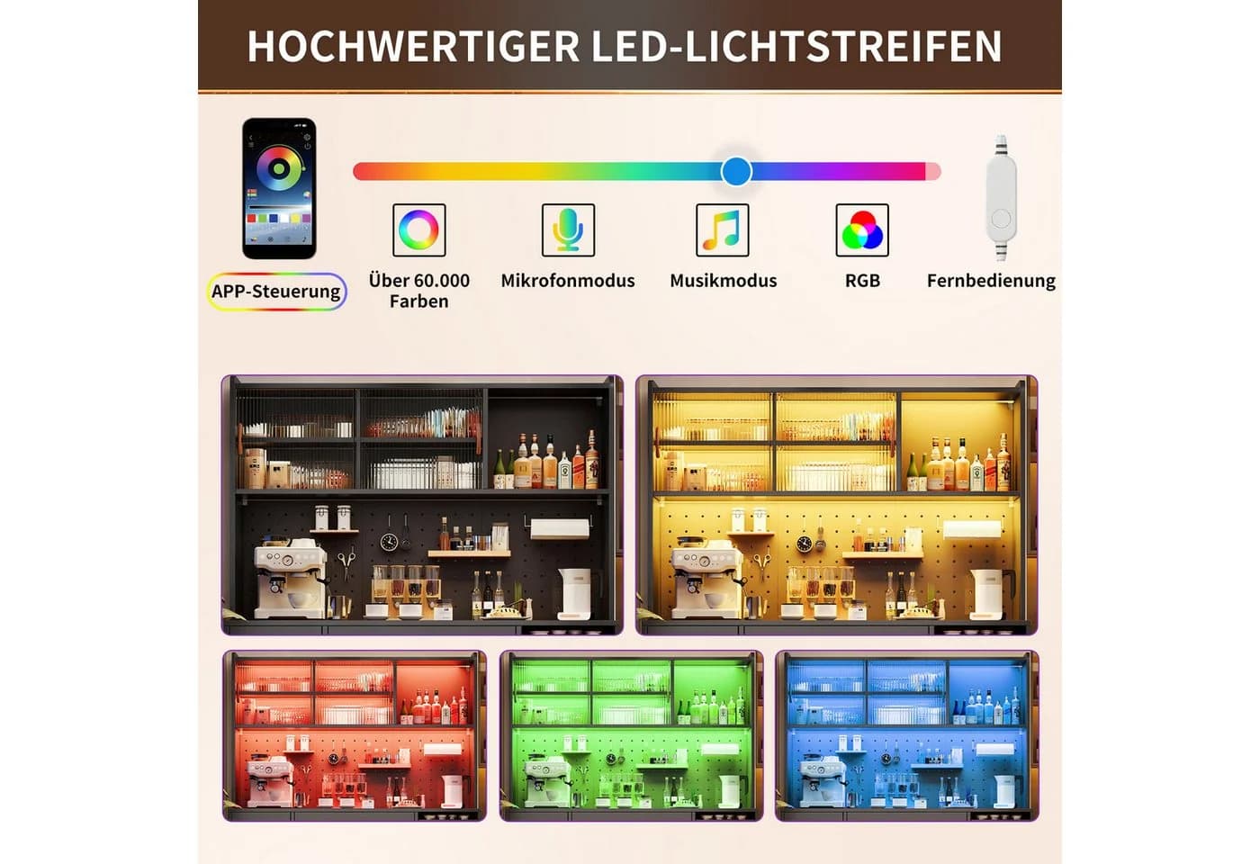 Odikalo Küchenbuffet LED-Beleuchtung - Bild 5