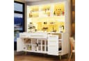 Odikalo Küchenbuffet Weiß mit LED & Stauraum Bild 1