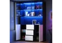 Odikalo Vitrine mit LED & Glastür Weiß/Schwarz Bild 3