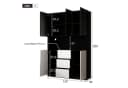 Odikalo Vitrine mit LED & Glastür Weiß/Schwarz Bild 4