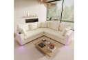 Odikalo Ecksofa mit Schlaffunktion, LED & USB, Cordstoff Beige Bild 2