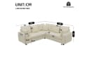 Odikalo Ecksofa mit Schlaffunktion, LED & USB, Cordstoff Beige Bild 5