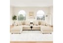 Odikalo Modulares Cord-Sofa mit Bluetooth-Lautsprecher und Medienkonsole Beige Bild 3