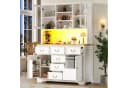 Odikalo Küchenbuffet Weiß mit LED, USB & Steckdosen Bild 1