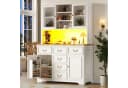 Odikalo Küchenbuffet Weiß mit LED, USB & Steckdosen Bild 2