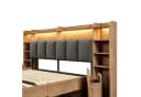 Odikalo Holzbett Doppelbett mit LED, USB-Anschlüssen & Stauraum Bild 4