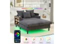 Odikalo Schlafsofa Chaiselongue Grau Samt USB Bild 3