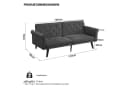 Odikalo 2-Sitzer Schlafsofa grau Samt mit Schlaffunktion Bild 4