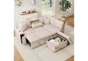 Ecksofa Schlafcouch L-Form Grau mit Stauraum & USB Bild 1