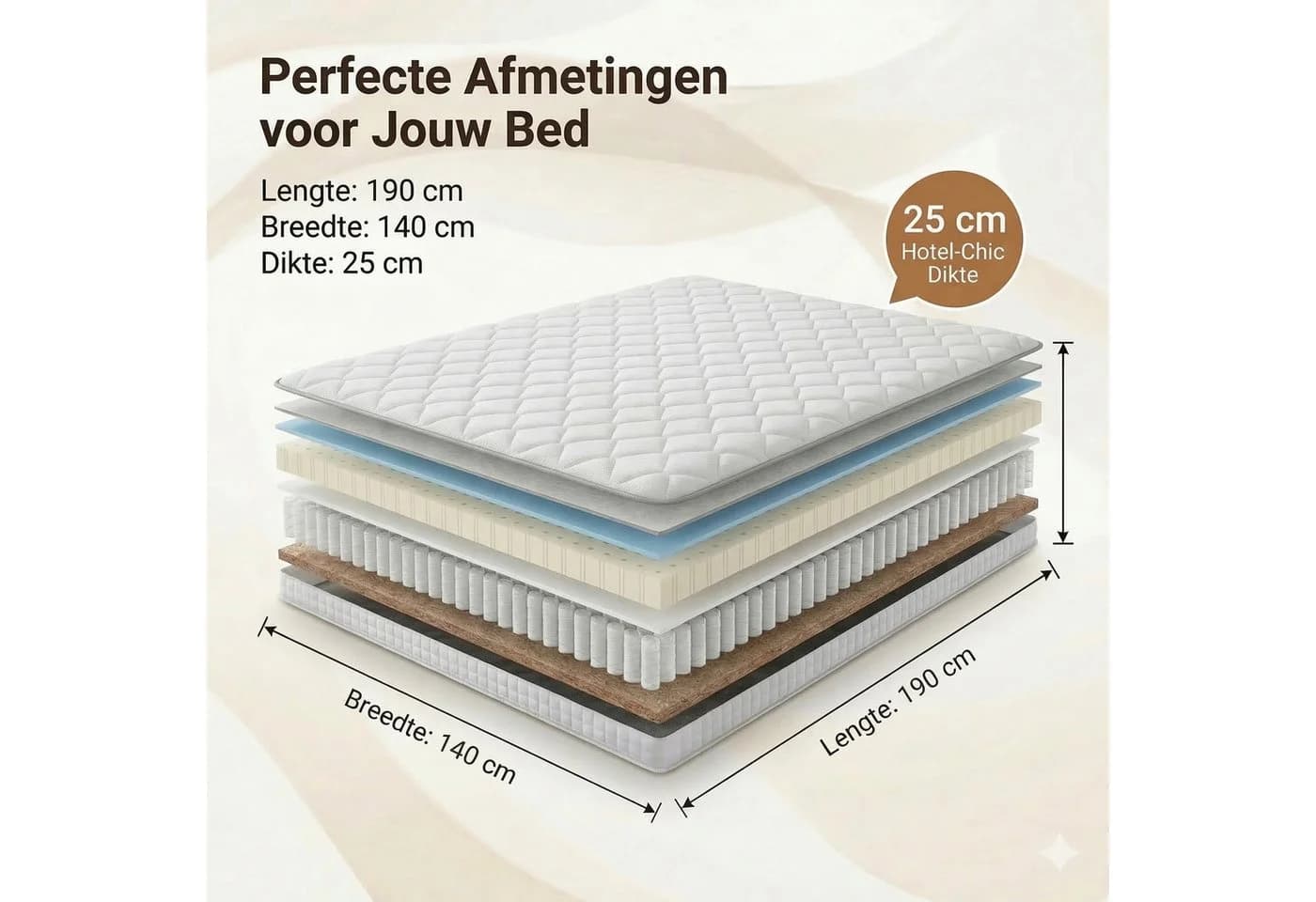 Odikalo Taschenfederkernmatratze 7-Zonen Komfortschaum 25cm Höhe - Bild 3