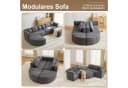 Odikalo Modulares Schlafsofa mit Schlaffunktion Chenille Schwarz Bild 1