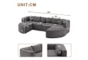 Odikalo Modulares Schlafsofa mit Schlaffunktion Chenille Schwarz Bild 5