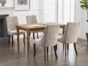Odikalo Esszimmerstuhl 2er-Set Beige Massivholz Chenille Bild 4