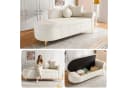 Odikalo Chaiselongue Relaxsessel mit Stauraum & Schlaffunktion Beige Bild 3