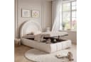 Odikalo Polsterbett Kinderbett Beige Rosa mit Stauraum Bild 1