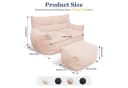 Odikalo 2-Sitzer Sitzsack Rosa mit Hocker Bild 3