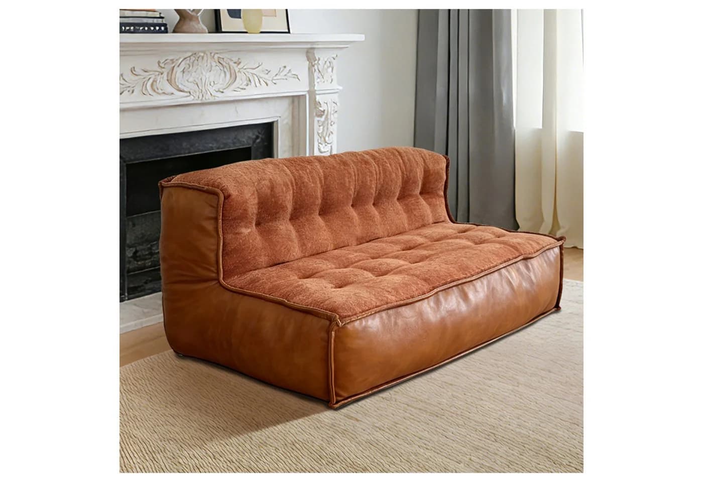 Odikalo 2-Sitzer Sofa mit Schlaffunktion und Knopfsteppung - Bild 2
