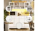 Odikalo Küchenbuffet mit App-LED, Glastüren & 4 Schubladen, Weiß Bild 4