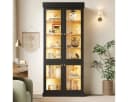 Odikalo Vitrinenschrank mit LED-Beleuchtung und Kippschutz Bild 1