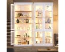 Odikalo Vitrinenschrank mit LED-Beleuchtung und Kippschutz Weiß Bild 1