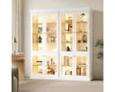Odikalo Vitrinenschrank mit LED-Beleuchtung und Kippschutz Weiß Bild 2