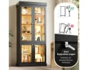 Odikalo Vitrinenschrank mit LED-Beleuchtung und Kippschutz Bild 4