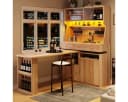 Odikalo Küchenbuffet mit Schreibtisch & LED-Beleuchtung Braun Bild 2