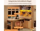Odikalo Küchenbuffet mit Schreibtisch & LED-Beleuchtung Braun Bild 4