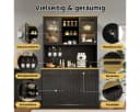 Odikalo Buffetschrank Schwarz mit USB, Glastüren & Gläserhalter Bild 4