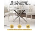 Odikalo Esstisch Glasplatte Metallbeine Silber 80x80 cm Bild 3