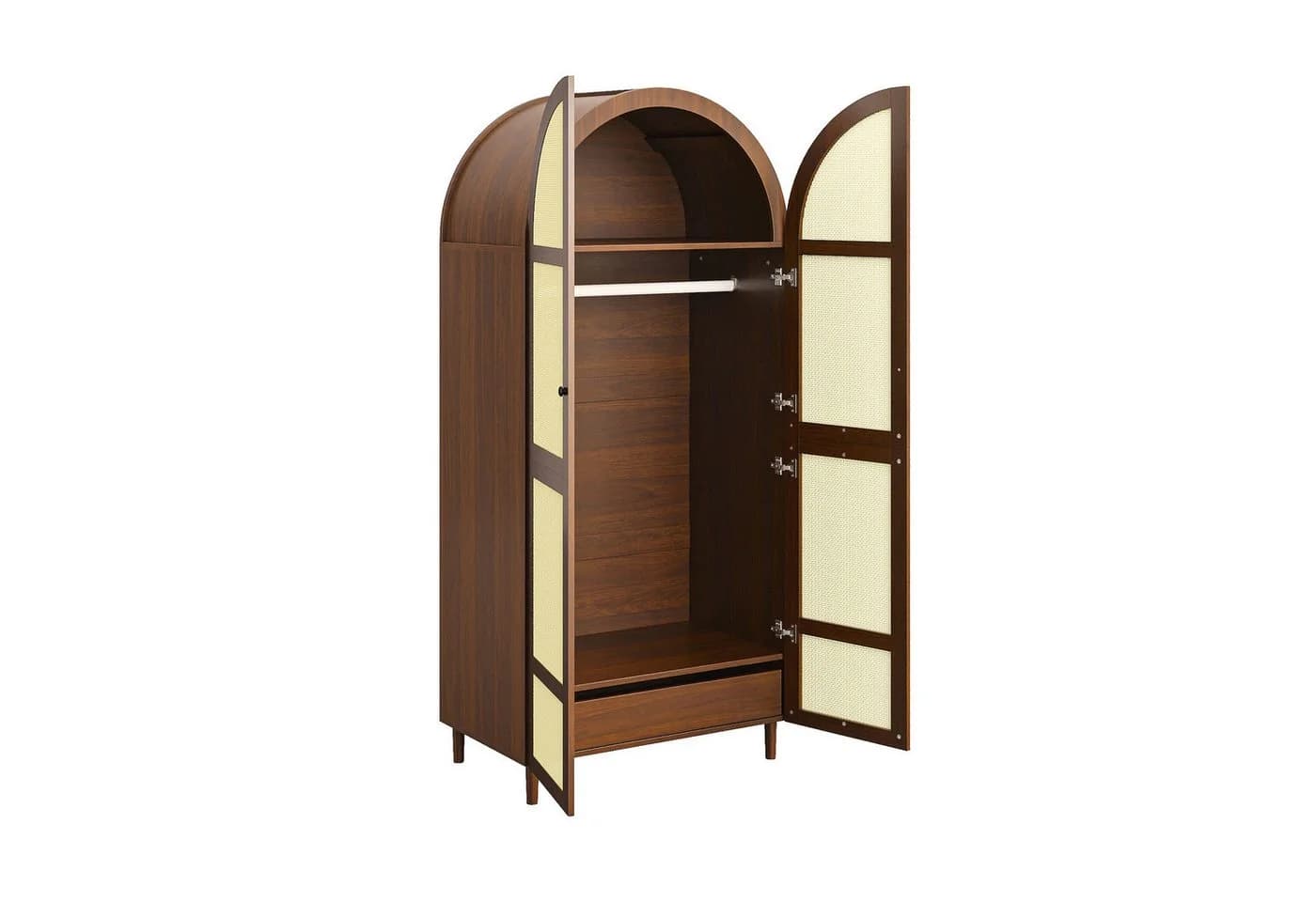 Odikalo Kleiderschrank mit gebogenen Rattan-Türen und Schubladen - Bild 5