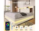 Odikalo Polsterbett Samt Beige mit Bettkasten, LED & USB-C Bild 4
