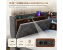 Odikalo Schlafsofa mit LED, USB-C & Stauraum, Samt grau Bild 4