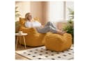 Odikalo Loungesessel 2-Sitzer mit Ottoman Gelb Cord Schlaffunktion Bild 3