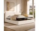 Odikalo Polsterbett 180x200 mit Bettkasten Leinen Beige Bild 2
