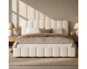 Odikalo Polsterbett Doppelbett mit Bettkasten und Lattenrost Beige Bild 3