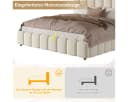 Odikalo Polsterbett Doppelbett mit Bettkasten und Lattenrost Beige Bild 5