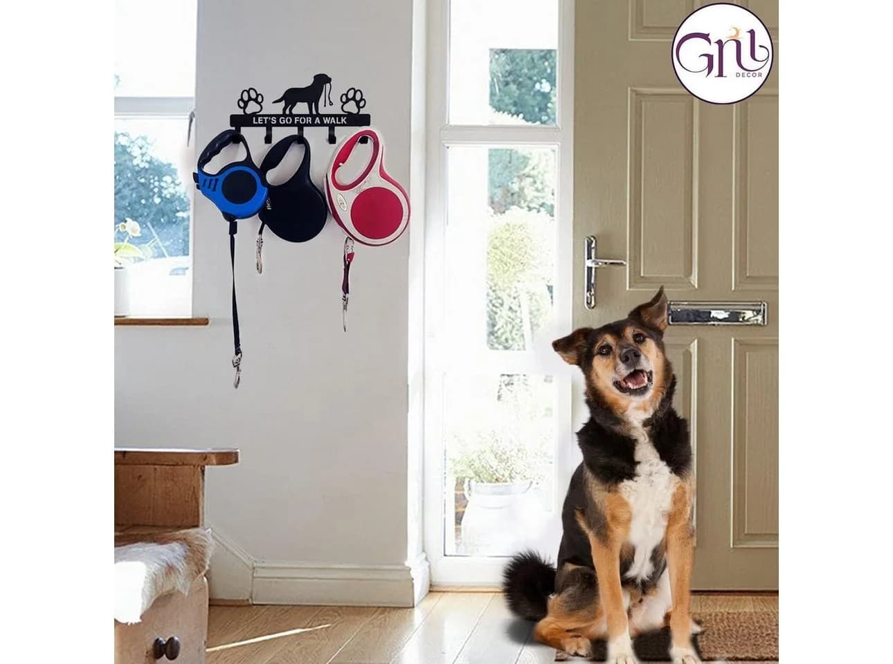 Happy Home Wandhaken Schwarz 5-teilig für Hundeleinen und Halsbänder - Bild 5
