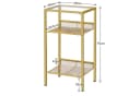 Hoobro Beistelltisch 3-stöckig Glas Metall Goldfarben Modern Bild 5
