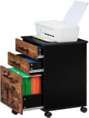 Hoobro Rollcontainer mit 3 Schubladen, Aktenschrank Industrie-Stil, abschließbar Bild 1