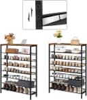 Hoobro Schuhregal 8-stöckig Dunkelbraun Schwarz Bild 4