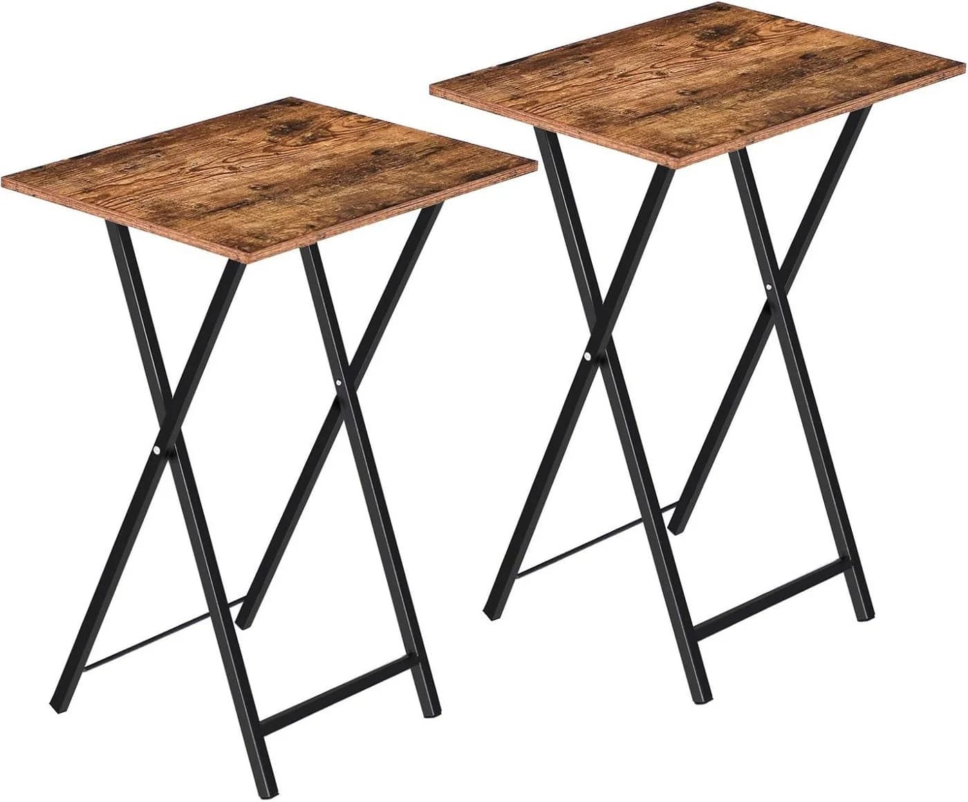 Hoobro Beistelltisch Klappbar, Kleiner Tablettisch, TV Tray, 2-St., Klapptisch, Snack Tisch, Industrial-Stil, Sofatisch für kleinen Raum - Bild 2