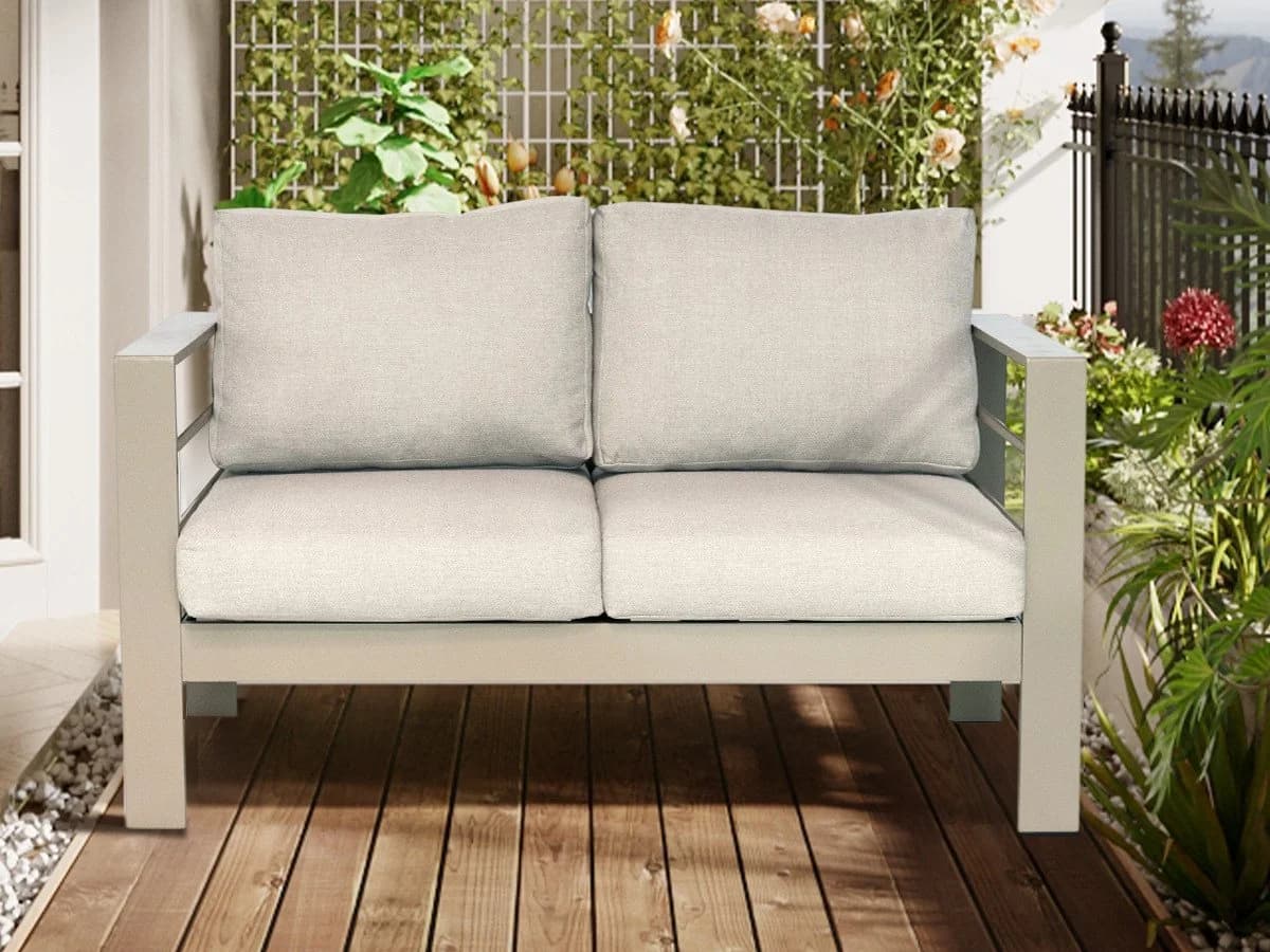 MeXo Loungesofa 2-Sitzer Aluminium Beige Outdoor - Bild 2