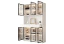 Odikalo Vitrine Schrank 200 cm hoch Multi Storage Bücherregal Weiß Bild 2