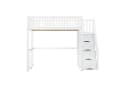 Odikalo Hochbett 90x200 140x200 Jugendbett Kinderbett mit Stauraum Bild 4