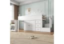 Odikalo Hochbett Kinderbett mit Ausziehbarem Schreibtisch Treppenschrank Bild 1