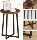 Hoobro Beistelltisch Couchtisch rund 40x55 cm Nachttisch aus Holz und Metall Industrie-Stil Bild 1