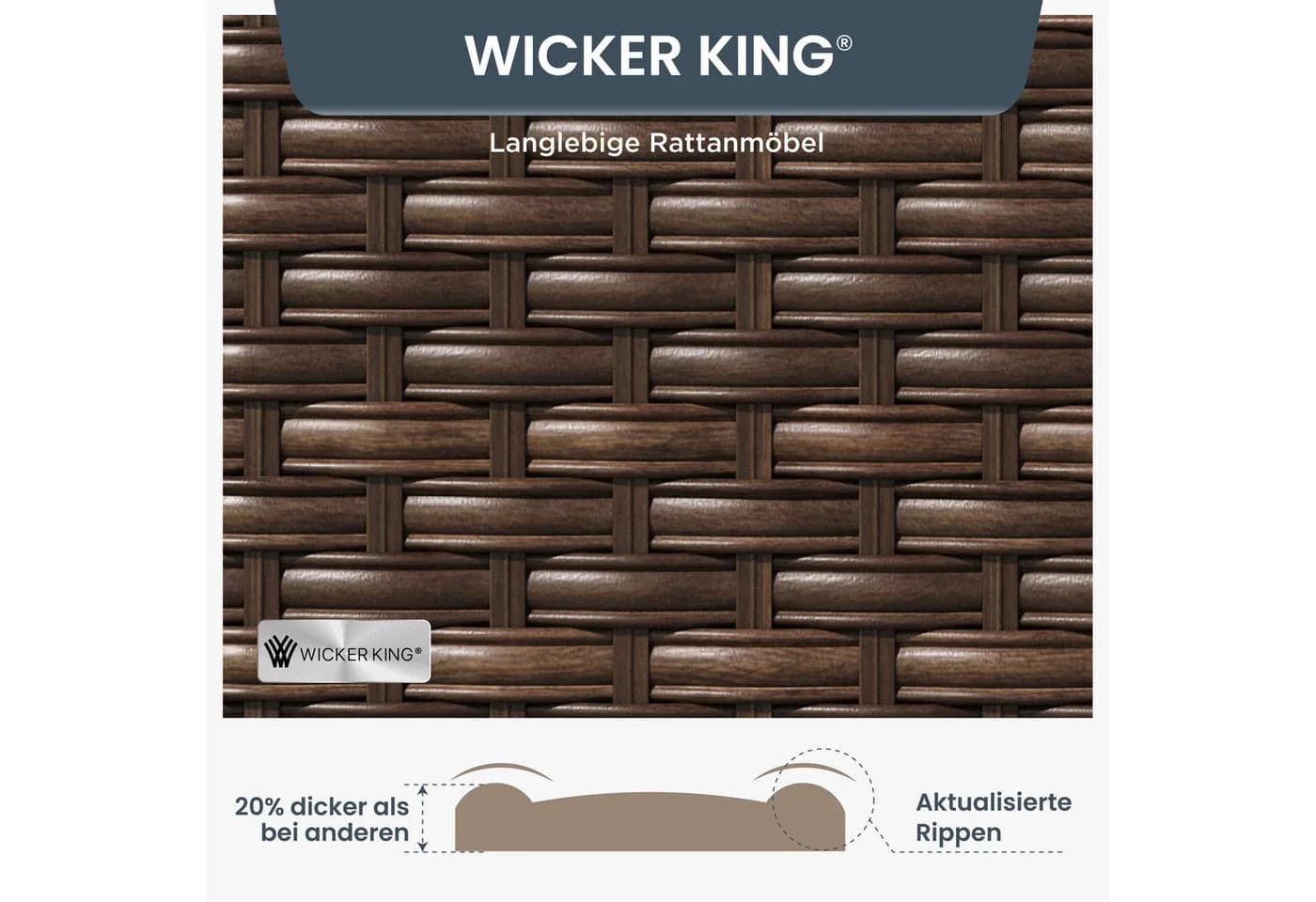 PHI VILLA Gartenlounge-Set Halbmond 10-12 Plätze Beige Poly Rattan