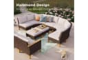 PHI VILLA Gartenlounge-Set Halbmond 10-12 Plätze Beige Poly Rattan Bild 4