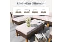 PHI VILLA Gartenlounge-Set 7-tlg. Beige Polyethylen-Rattan Bild 4